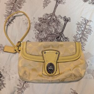 Coach Yellow Wristlet Clutch